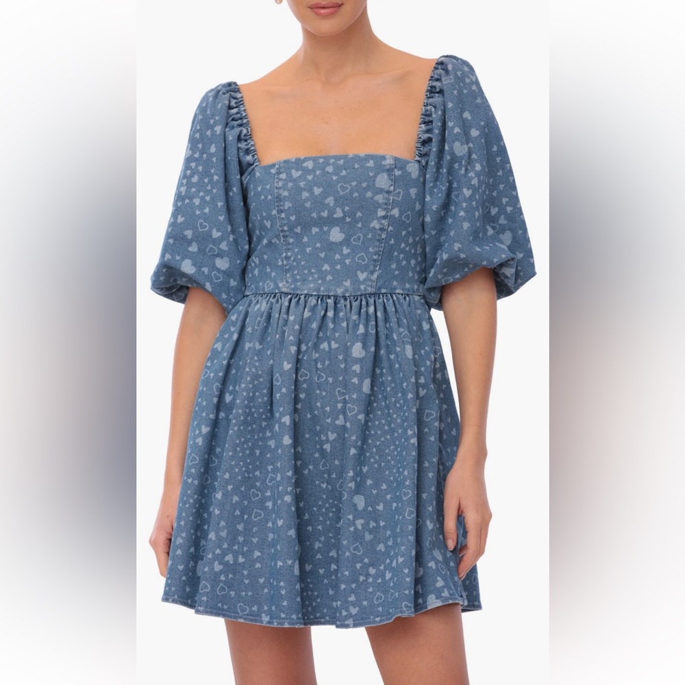 Avec les filles Jean, baby doll dress with hearts